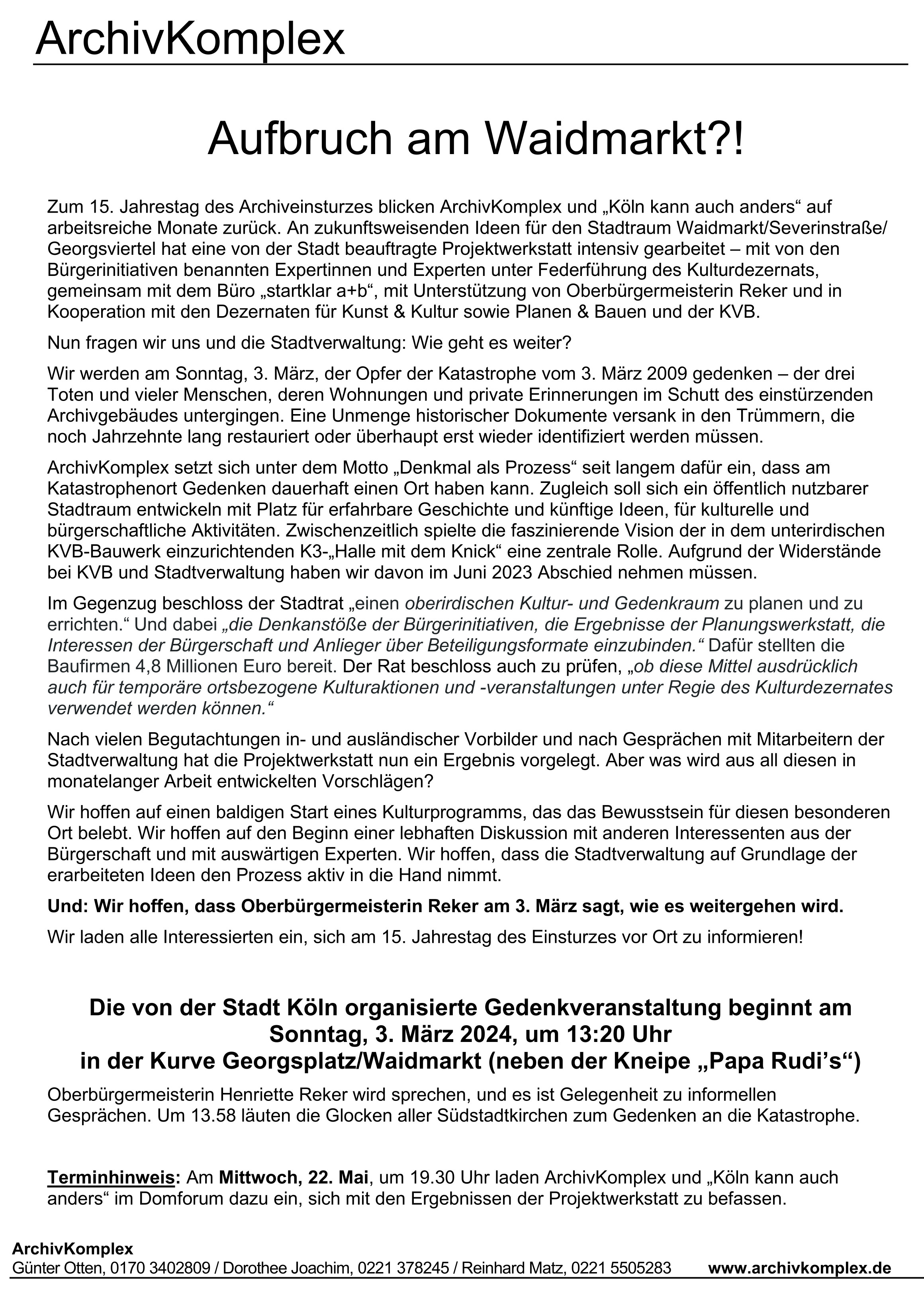 Information zum 3. März 2024