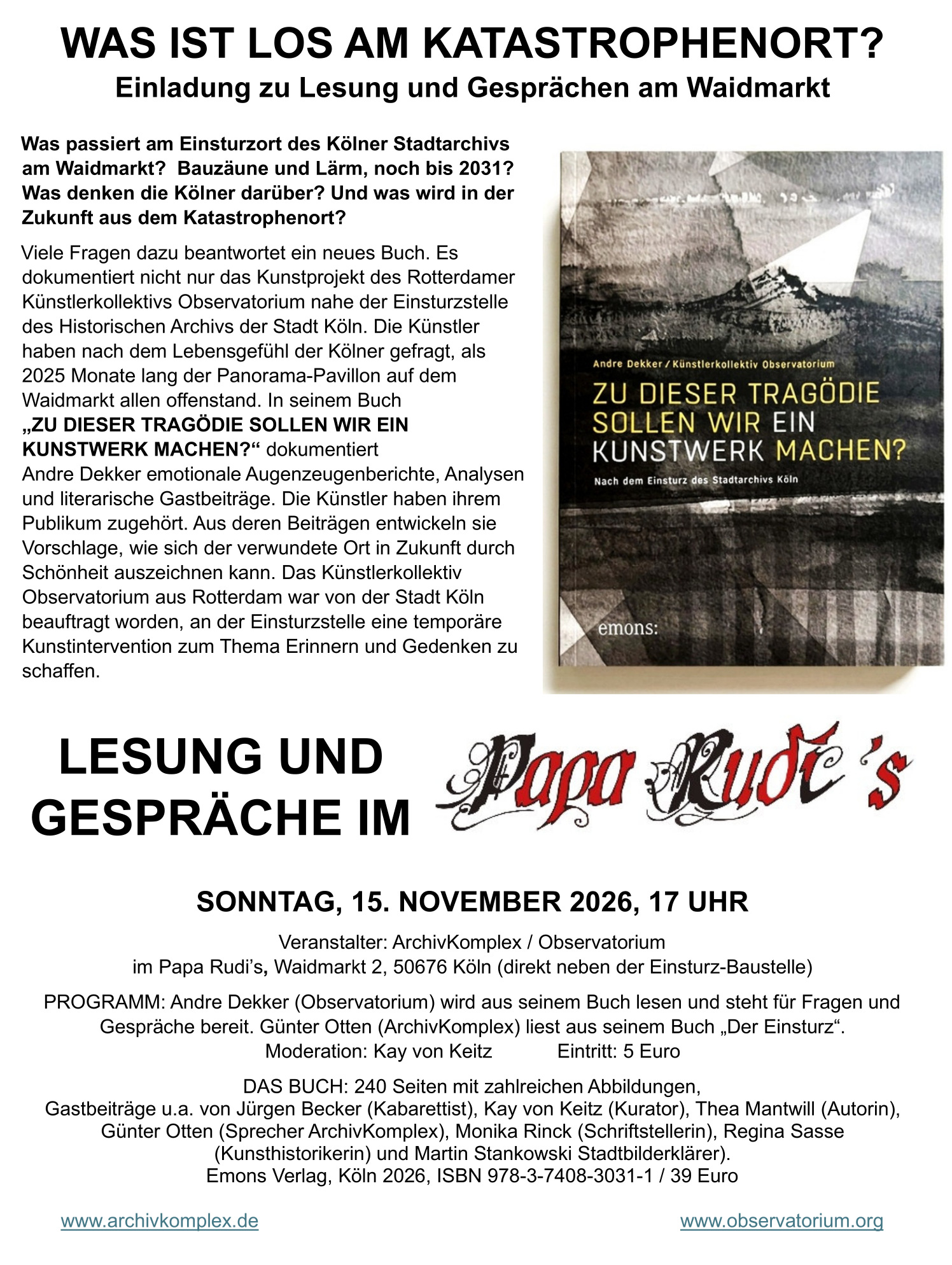 Lesung bei Papa Rudi's